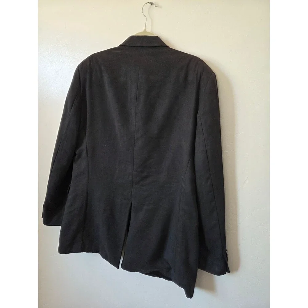 Chaps Faux Suede Black Blazer Sport Jacket Men's 42 L Single Breasted Retro